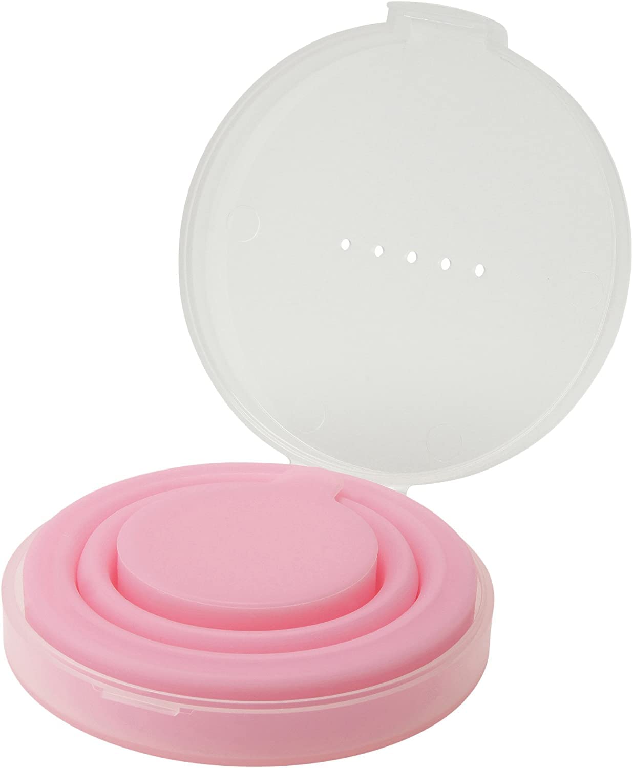 Marna W594LP Silicone Foldable Portable Gargle Cup (Case Included, Light Pink), Foldable, Portable, Toothpaste Cup (For Brushing/Outdoors)