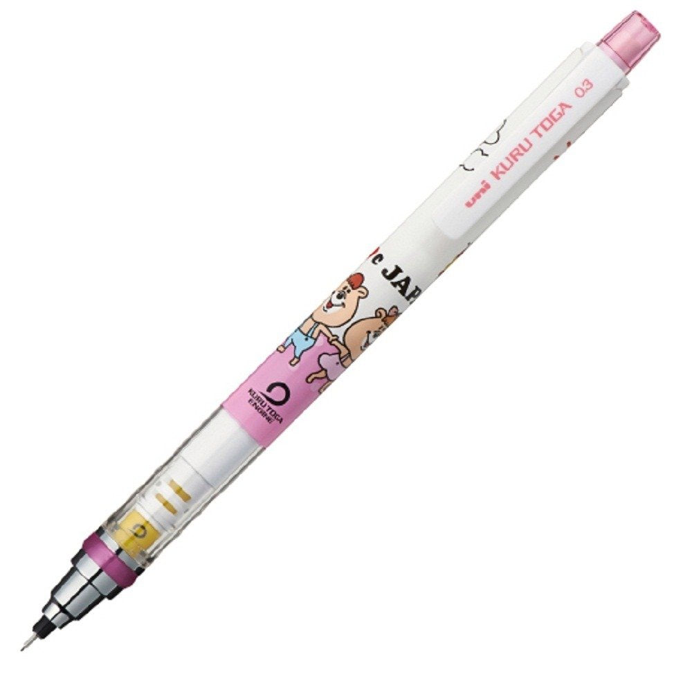 Mitsubishi Pencil Kurutoga WC limited pattern 0.3mm bear Tan Pink M3650WC1P.KP