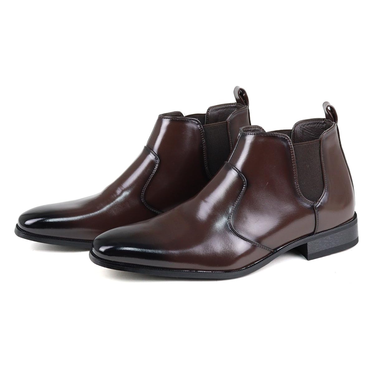LASSU&FRISS(ラスアンドフリス) Russ & Frith 948 Men's Long Nose Side Gore Boots, Brown, US Men's Size 8.5 (26.5 cm)