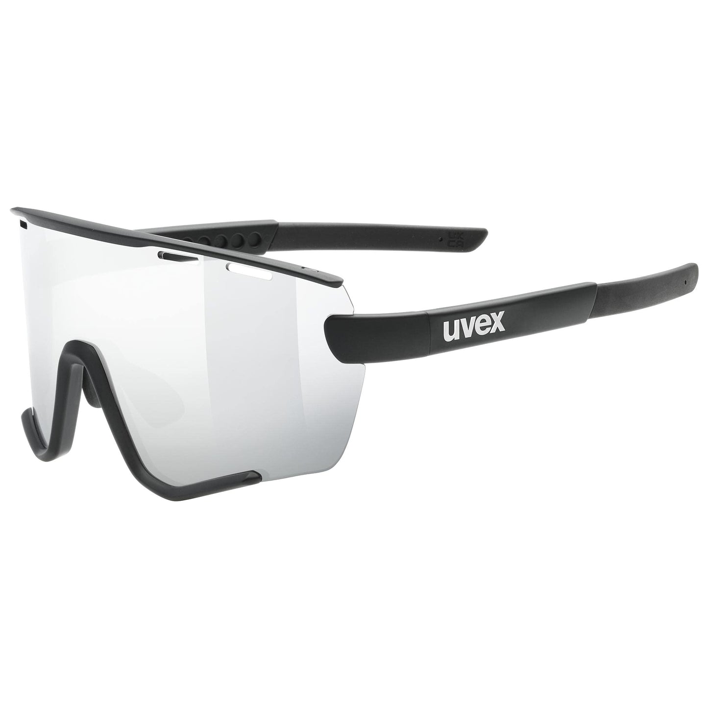 uvex anti-fog sports sunglasses for cycling/running with UV protection & interchangeable lens system, for women & men, sportstyle 236 Set, Black Mat/Silver, one size