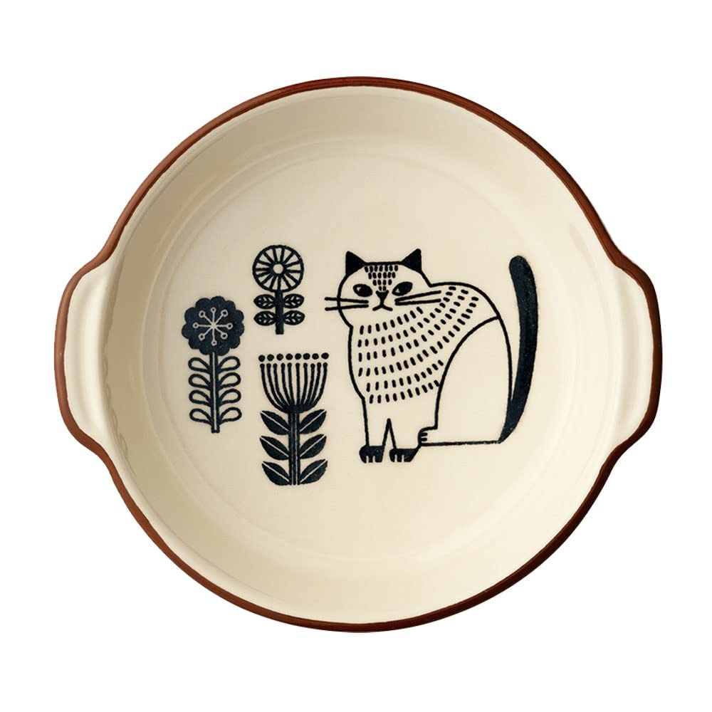 Decole Corporation TW-86434 FIKA Gratin Dish, Round, Ivory, Microwave Safe, Oven Safe, Dishwasher Safe, Made in Japan, Approx. 6.3 x 5.7 x 1.6 inches (160 x 145 x 40 mm)