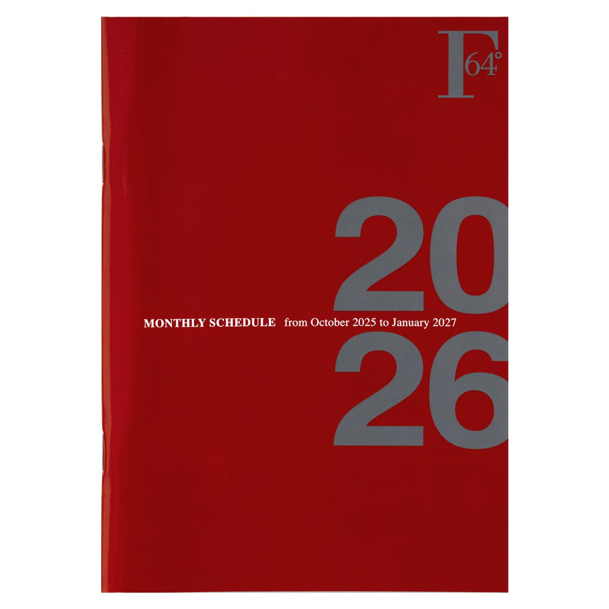 Kyokto PBF75DR26 Monthly Planner, 2026, Starts October 2025, B6, Dark Red