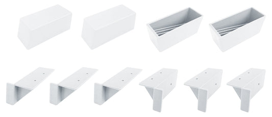 Aiwa Metal AP-3007W Standing Shelf, Made of 2 x 4 Wood, 3-Tier Parts Set, White, 1 Pair