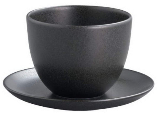 Kinto 17147 Teacup, PEBBLE Cup & Saucer, 6.1 fl oz (180 ml), Black
