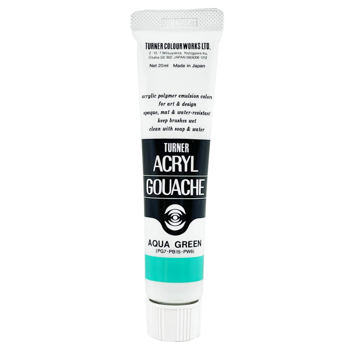 Turner Colour Works Acryl Gouache Artist Acrylic Paint - Single 20 ml Tube - Aqua Green