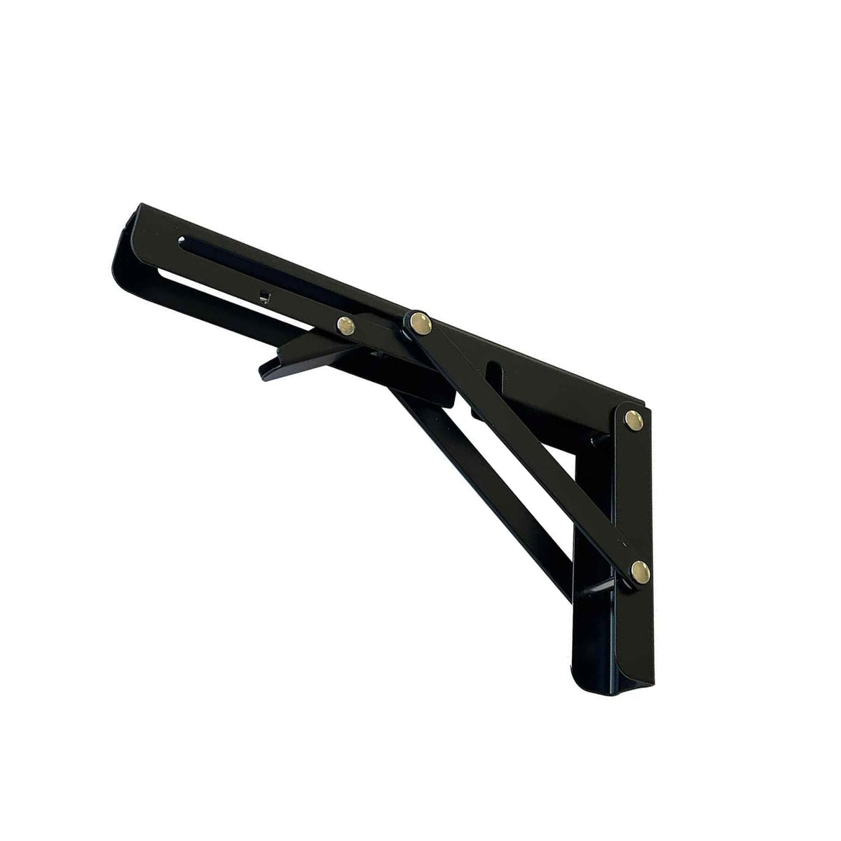 Shimizu New Hikari SH-TFL200K One-Touch Folding Shelf Bracket, Black, Lever Operated (2 Pieces)