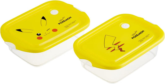 Skater FCN2W-A Sealing Container, 16.9 fl oz (500 ml), Made in Japan, Set of 2, Pokemon Pikachu Face, 25