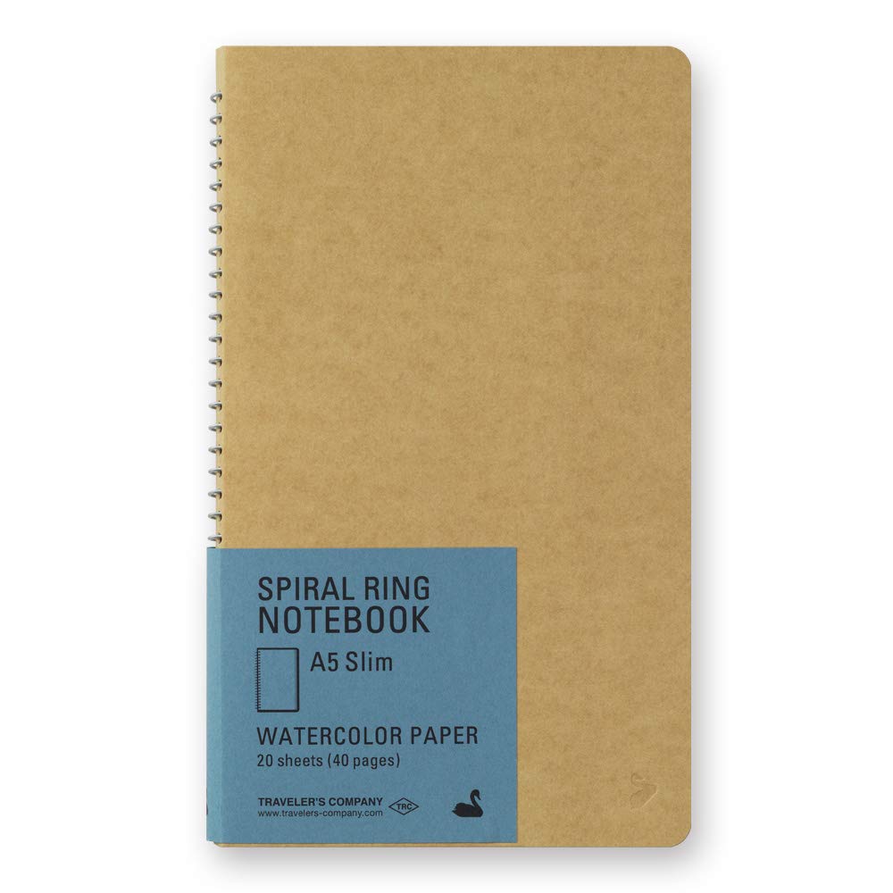 トラベラーズカンパニー Travelers 15247006 Notebook Spiral Ring, A5 Slim, Watercolor Paper, White Butterfly
