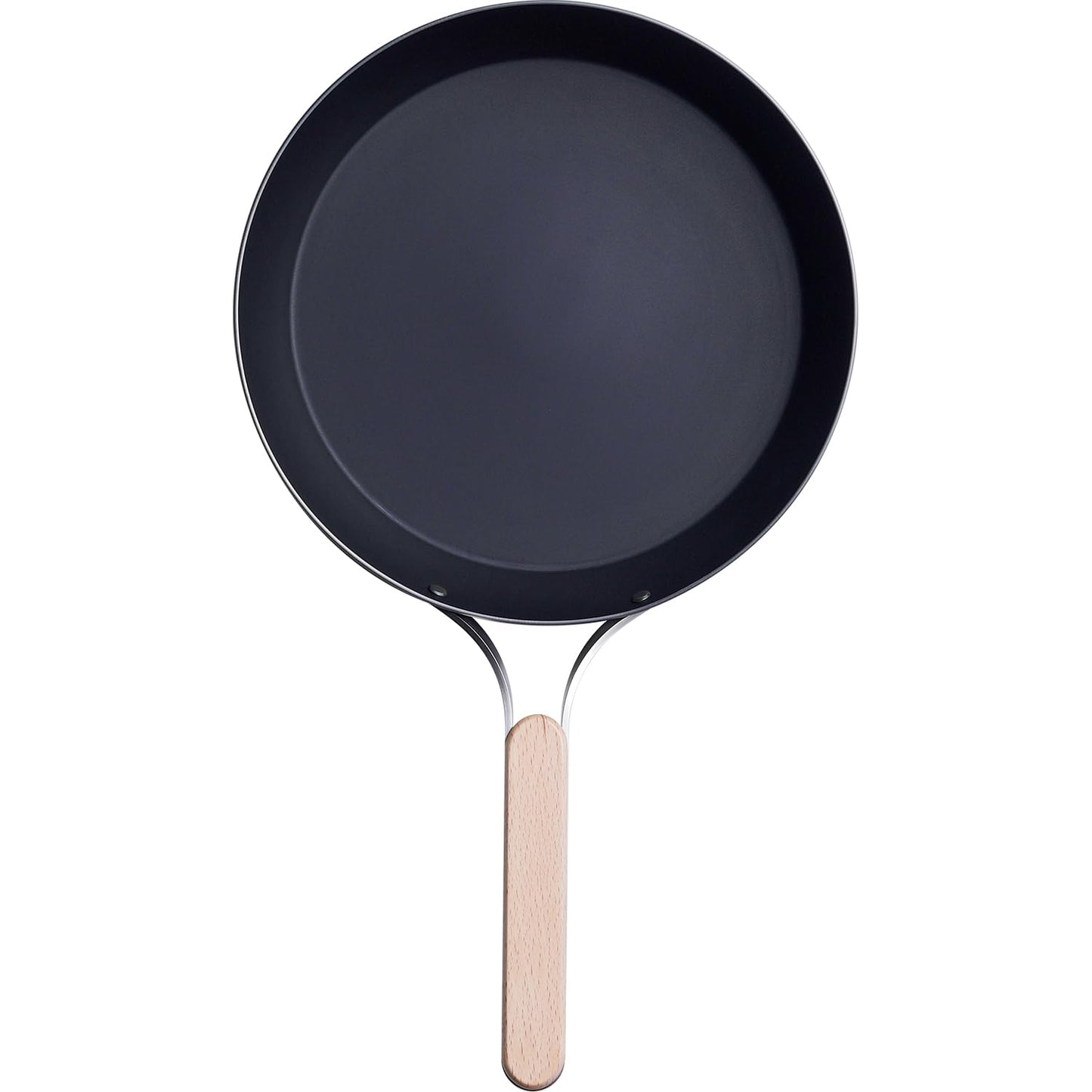 Wahei Freiz EN-009 Enzo Iron Frying Pan, 9.4 inches (24 cm), Induction & Gas Compatible, Wood Handle, Made in Japan