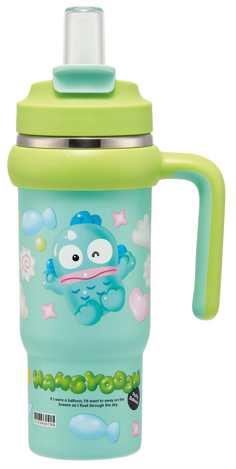 Skater STSTB9-A Straw Tumbler, 28.7 fl oz (830 ml), Heat Retention, Cold Insulation, 2-Way, Direct Drinking, Sanrio Hungyodon, Squishy Balloon