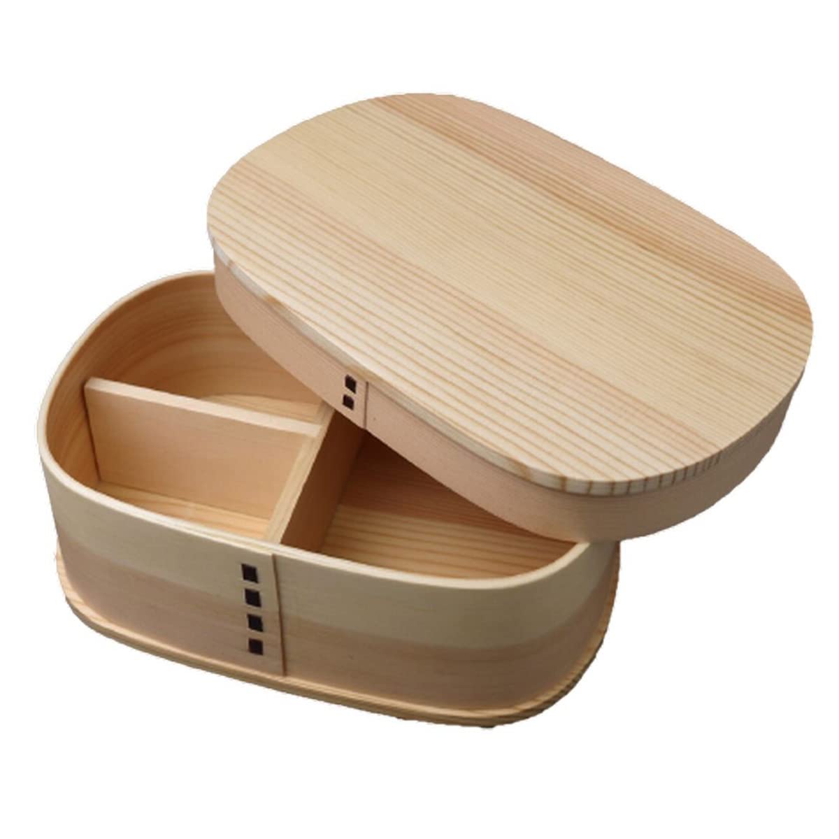 j-kitchens Magewappa Bento Box, 7.5 x 4.9 x 2.7 inches (19 x 12.5 x 6.8 cm), 24.7 fl oz (700 ml), Natural White Type, Current Model