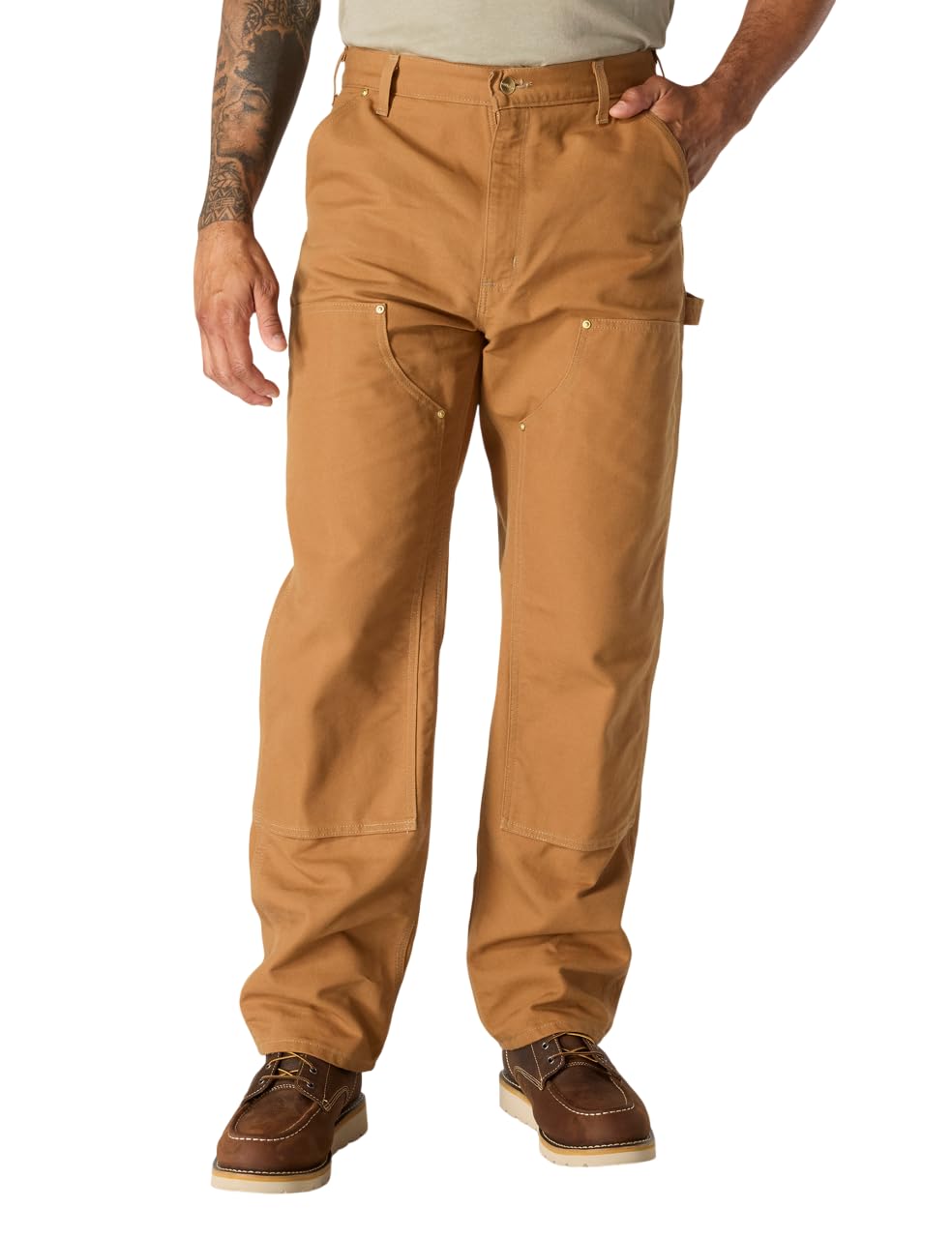 Carhartt Men's Iconic B01 Firm Duck Double-Front Dungaree, Carhartt Brown, W36 x L32
