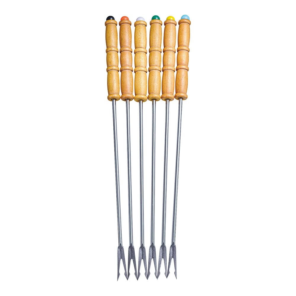 Endoshoji PHO24 Fondue Fork, Commercial Use, Wooden Handle: Natural Wood, Made in Japan