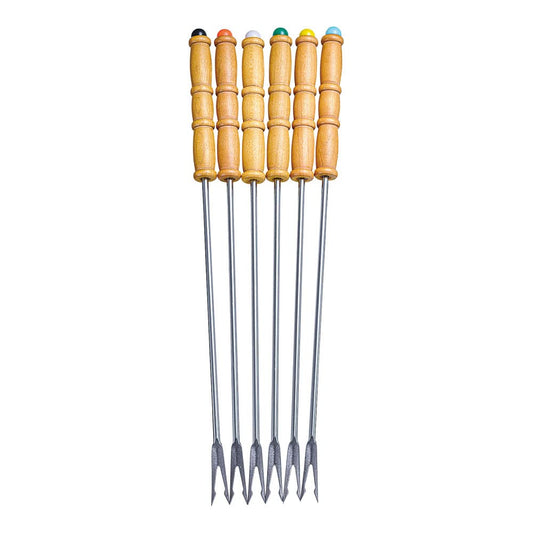 Endoshoji PHO24 Fondue Fork, Commercial Use, Wooden Handle: Natural Wood, Made in Japan