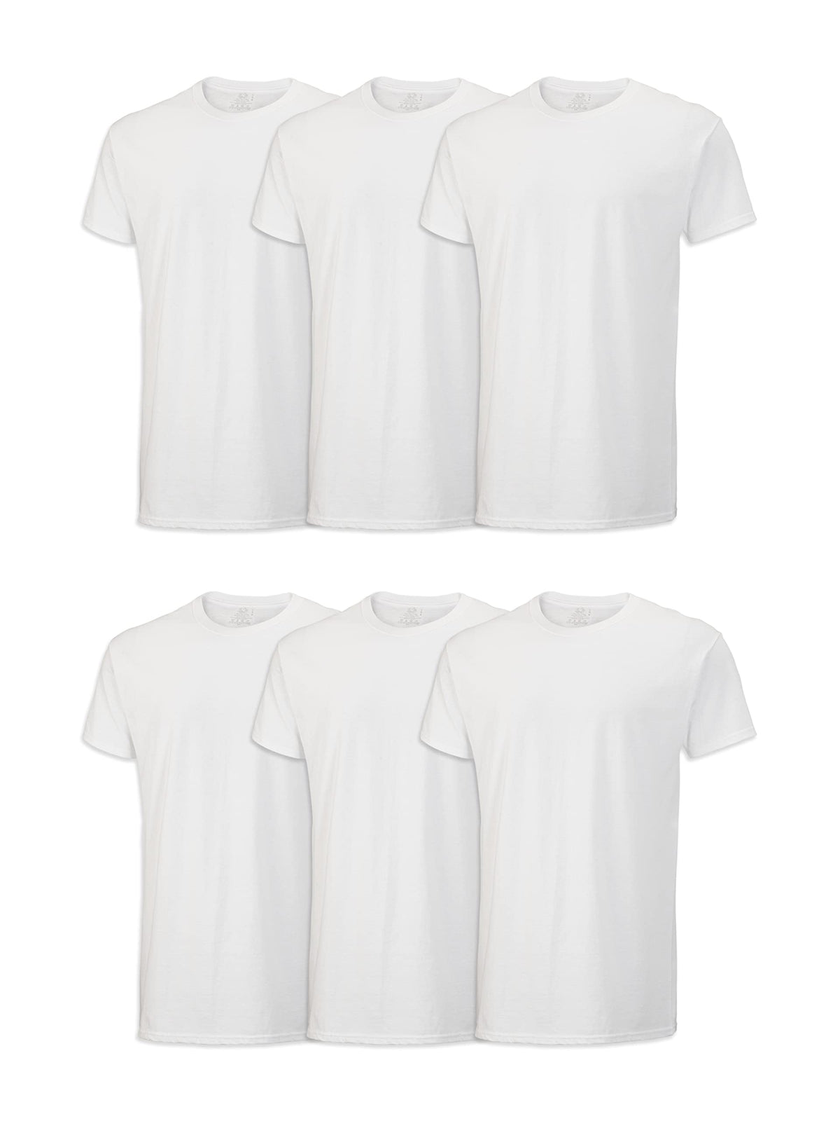 Fruit of the Loom mens Stay Tucked Crew T-shirt Underwear, Classic Fit - White 6 Pack, XX-Large US