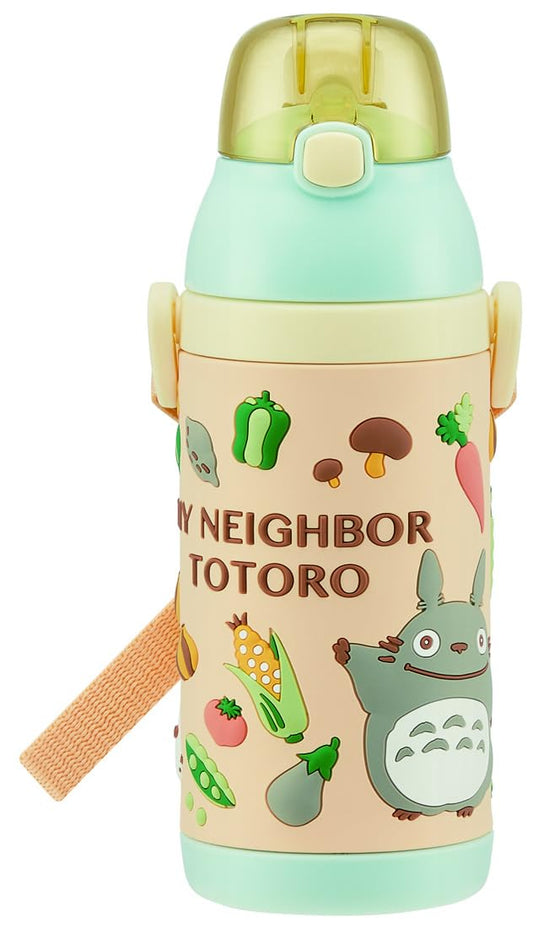 Skater SDPV5-A Children's Stainless Steel Water Bottle, Direct Drinking, 16.2 fl oz (480 ml), Totoro, Light Weight Type, For Girls, Cold Insulation, 3D Printed Waterbottle, Sports Bottle, Cute, Kids,