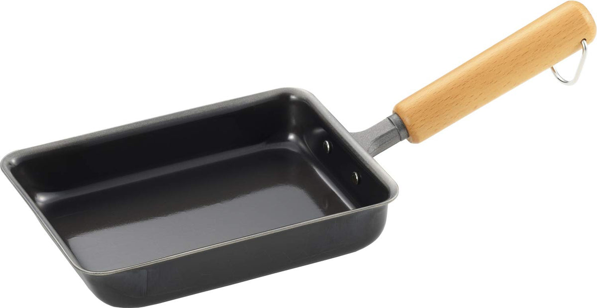 Yoshikawa SJ3166 Egg Pan, Wooden Handle, 5.1 x 7.1 inches (13 x 18 cm), Made in Japan, New Gourmet Power