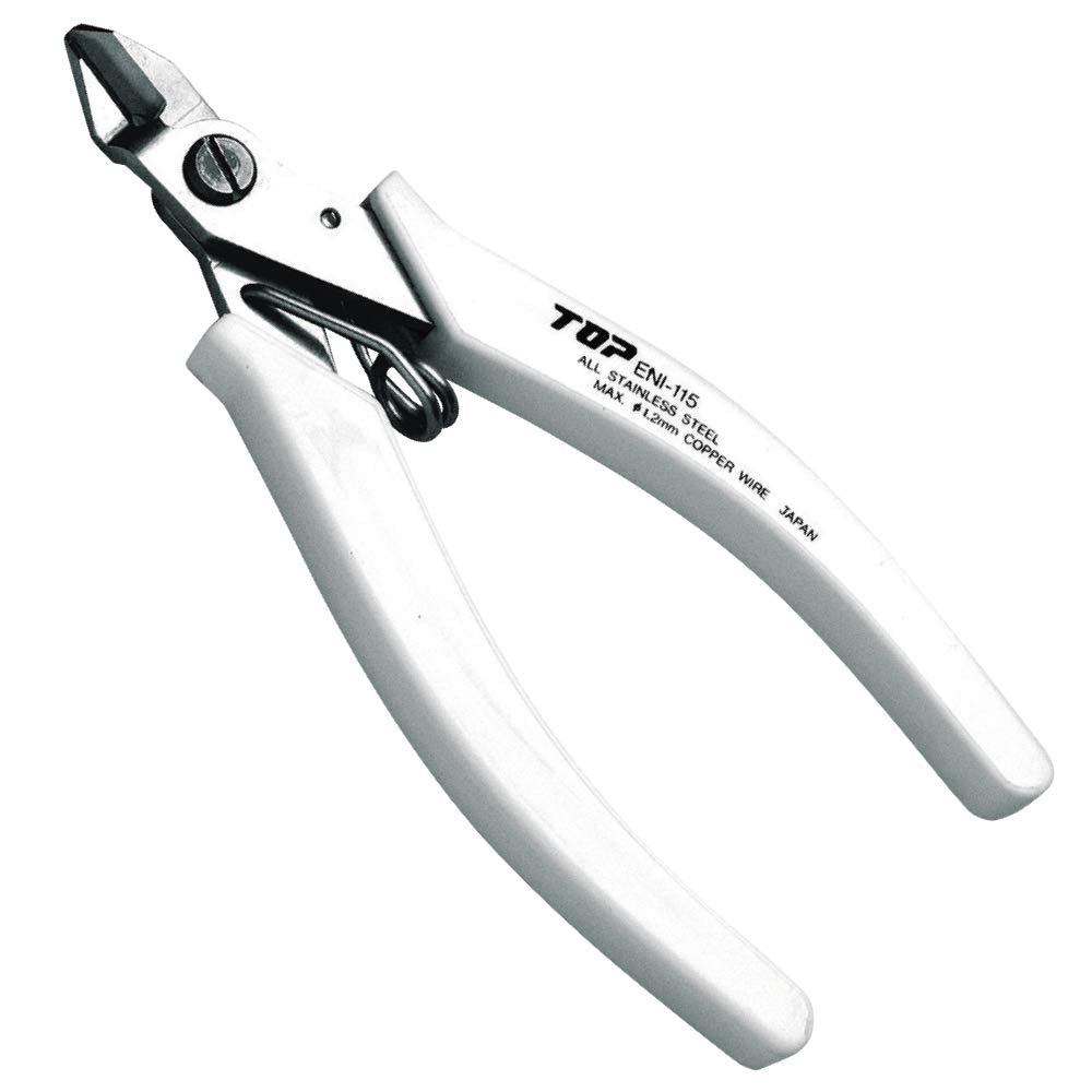 TOP Nipper Cutting Pliers Sharp Heavy Duty Japanese Stainless Steel, Spring Loaded Precision Flush Cut Pliers 4.5", Wire Cutter Tool, Made in JAPAN