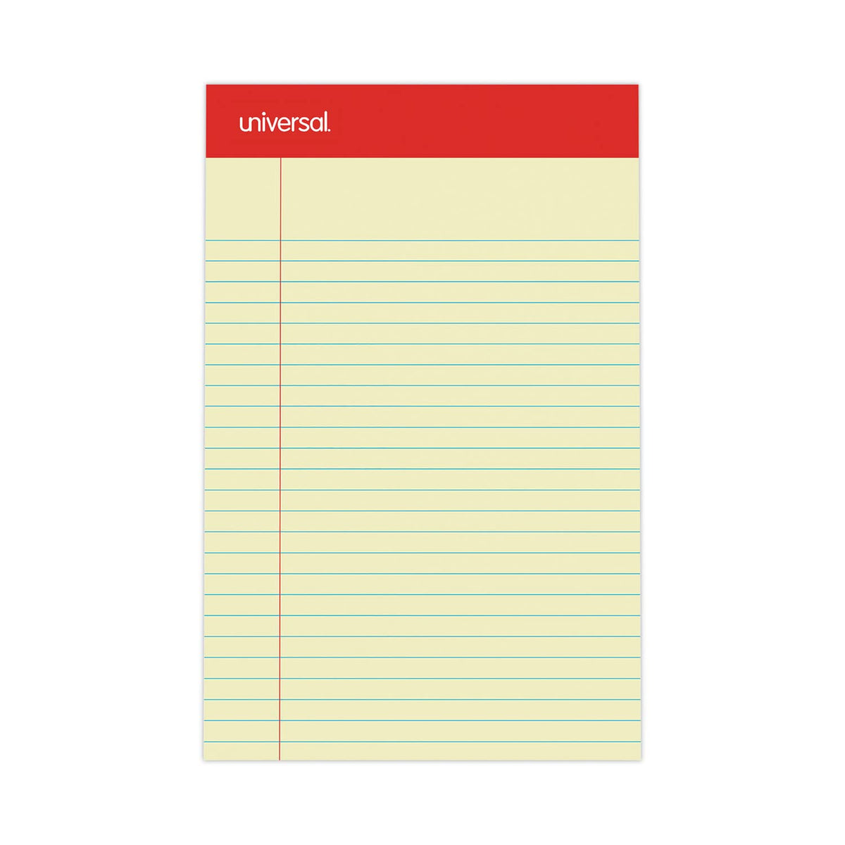 Universal Perforated Edge Writing Pad, Narrow Rule, 5" x 8, Canary, 50-Sheet, Dozen (46200)