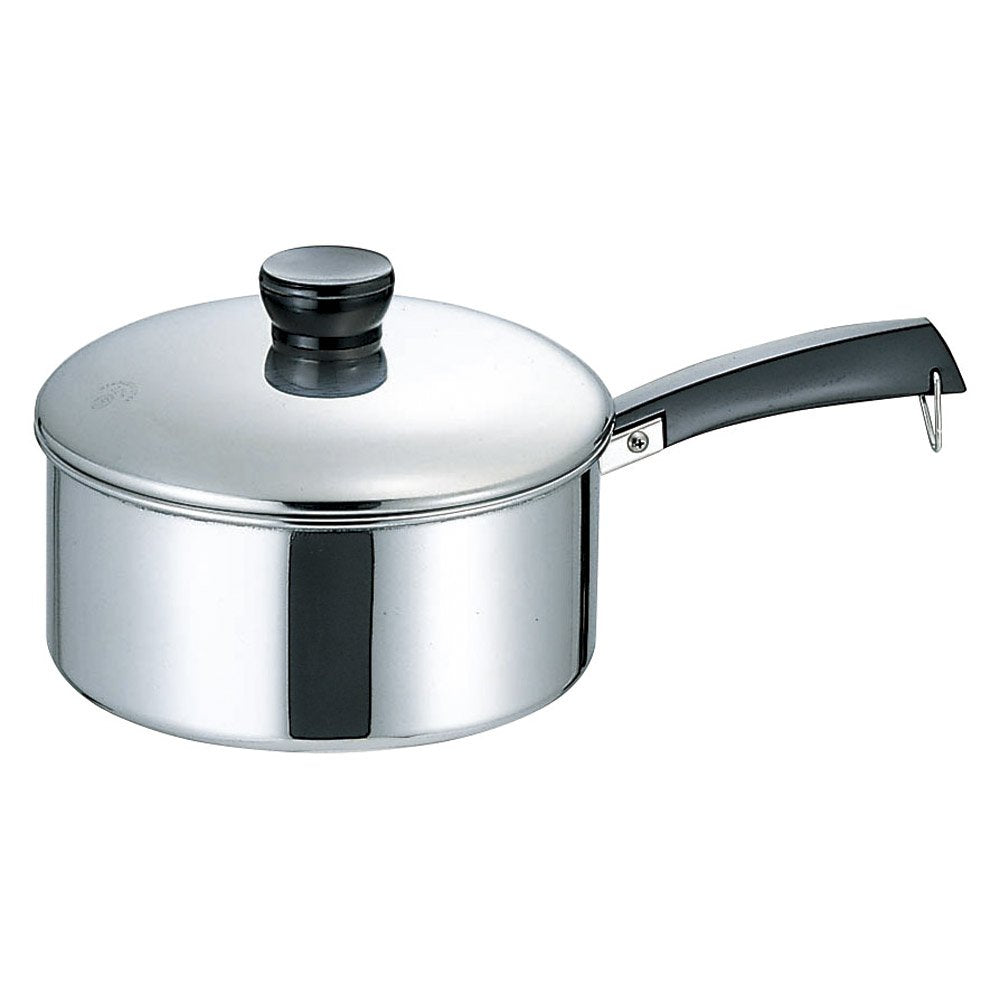 18-0 Sauce Pan (One-Handed Pot, 7.9 inches (20 cm), 31.8 oz (900 g), Kitchen Supplies, Restaurant, Ryokan, Japanese Tableware, Restaurant, Stylish, Commercial Use
