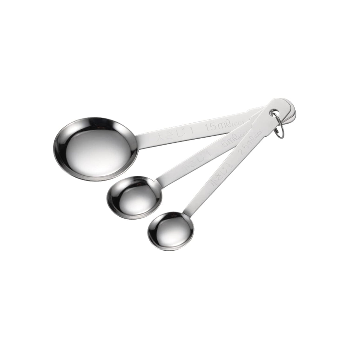 Pearl Metal H ENJOY KITCHEN C-8208 Measuring Spoon, Set of 3, Stainless Steel, Dishwasher Safe