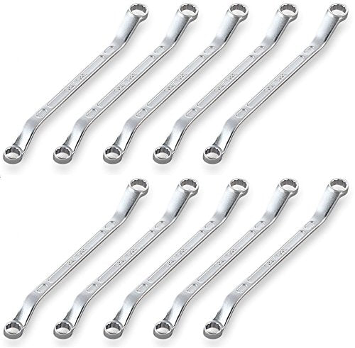 Tone Long Glasses Wrench (45°), M45-1415-10S, Double Side Width 0.5 x 0.6 inches (14 x 15 mm), Pack of 10