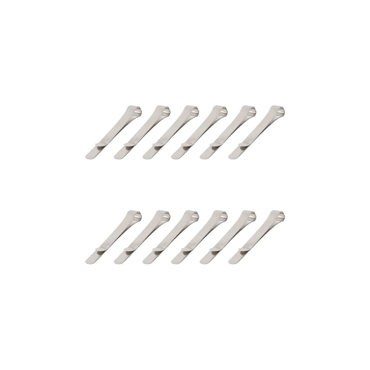 Slip-On Stainless Steel Clasp, Small, Set of 12, DAS-1201 Clips, Simple, Documents, Organization, Office, Fixtures, Stainless Steel