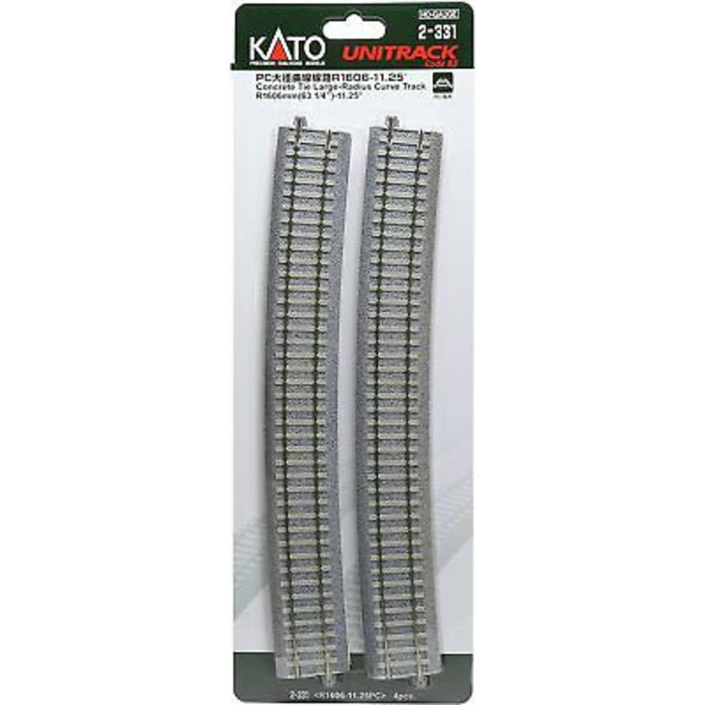 KATO HO Gauge PC Large Diameter Curved Track R1606-11.25° (4 Pack) 2-331 Railway Model Supplies