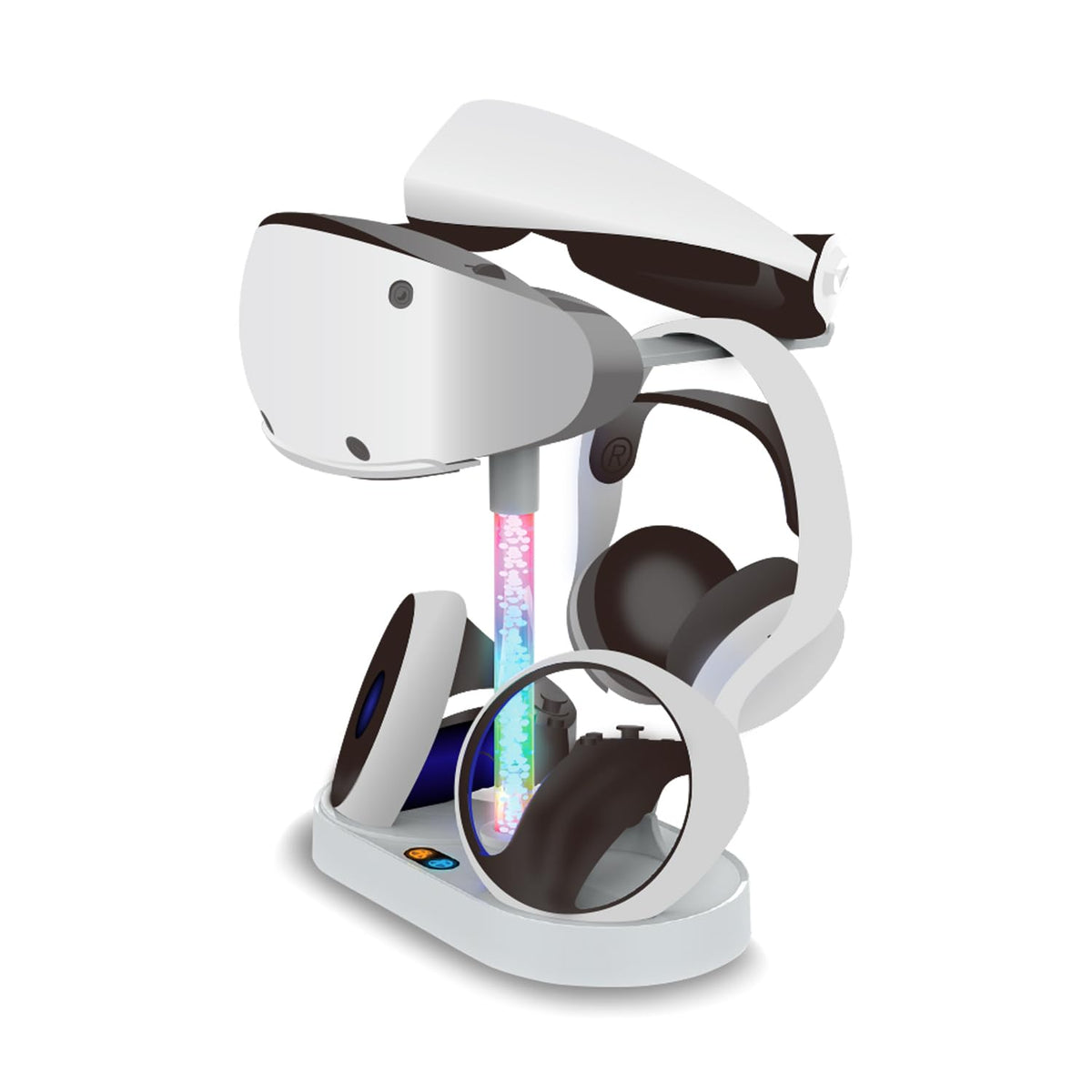 Allone ALG-VR2CST PSVR2 Charging Stand Tower, White, 10.8 x 5.5 x 9.4 inches (27.5 x 14 x 24 cm), Retro Game, Charging, Just Put It Up, Charge, Luminous Light Bar
