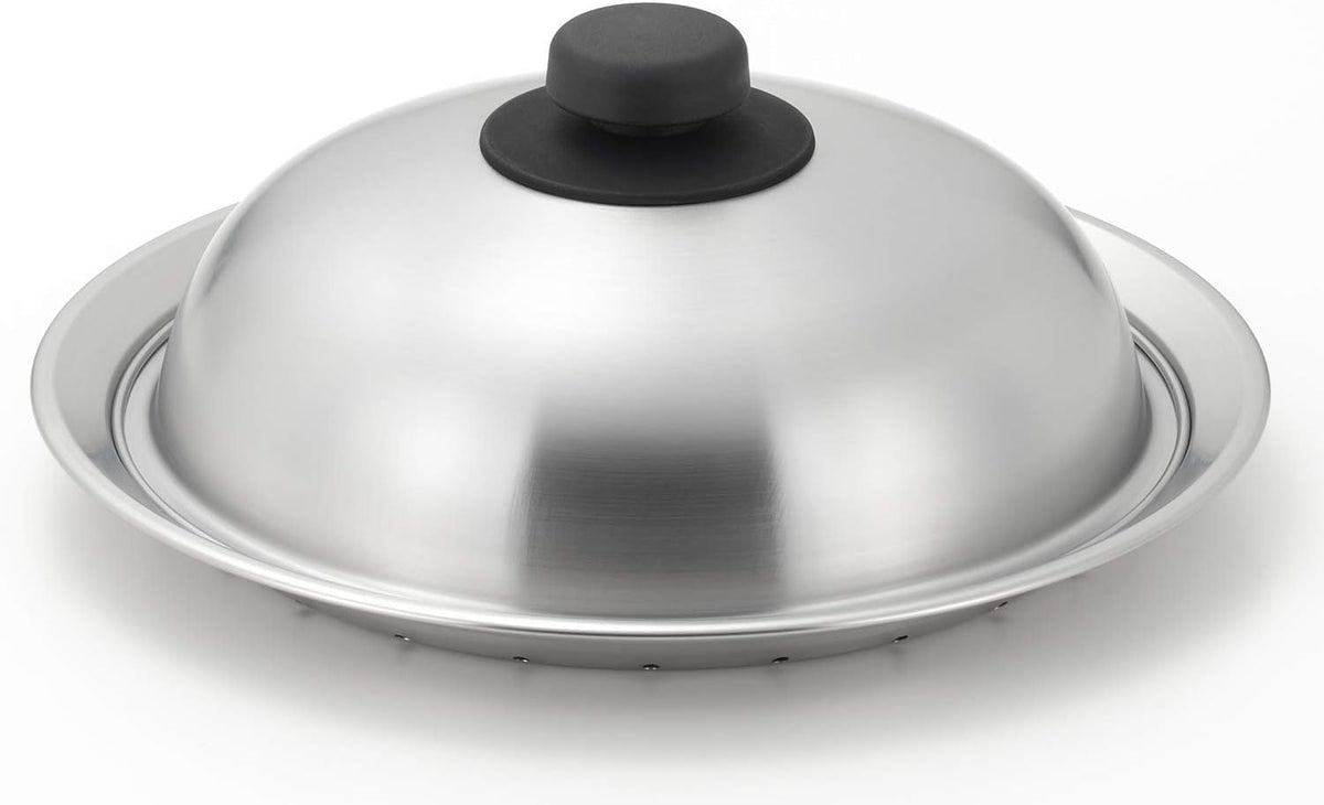 Yoshikawa SJ3206 Steaming Plate 7.9-8.7 inches (20-22 cm) (With Lid), Stainless Steel, Delicious Vegetables, Gift Wrapping Specifications