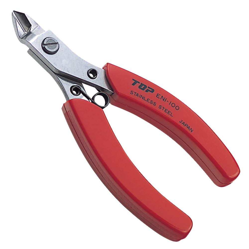 TOP Nipper Cutting Pliers Sharp Heavy Duty Japanese Stainless Steel, Spring Loaded Precision Flush Cut Pliers 4.25", Wire Cutter Tool, Made in JAPAN