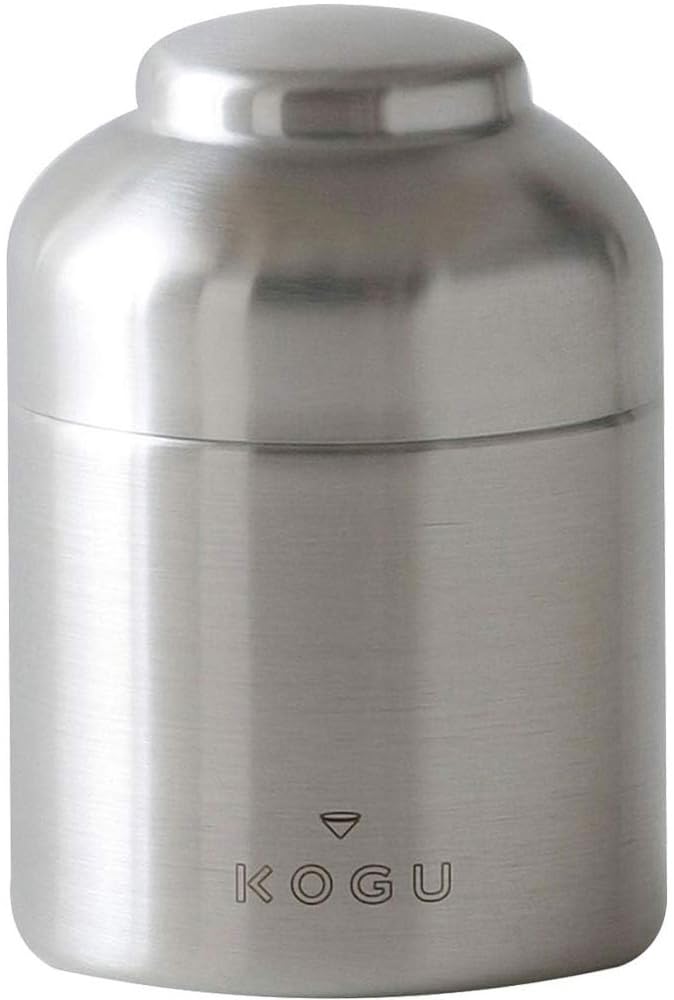 KOGU Shimomura Kihan 40622 Coffee Canister, Made in Japan, Stainless Steel, Coffee Beans, 3.5 oz (100 g), Airtight with Inner Lid, Storage Container, 13.5 fl oz (400 ml), Outdoor, Gift