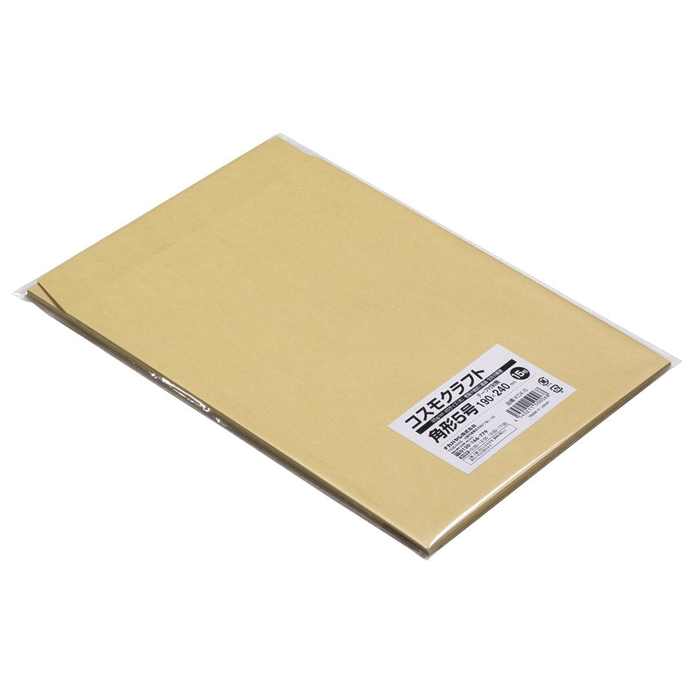 KCK-5 Kraft Envelopes, Rectangular No. 5, A5 Size (Large), Tape Included, 15 Sheets