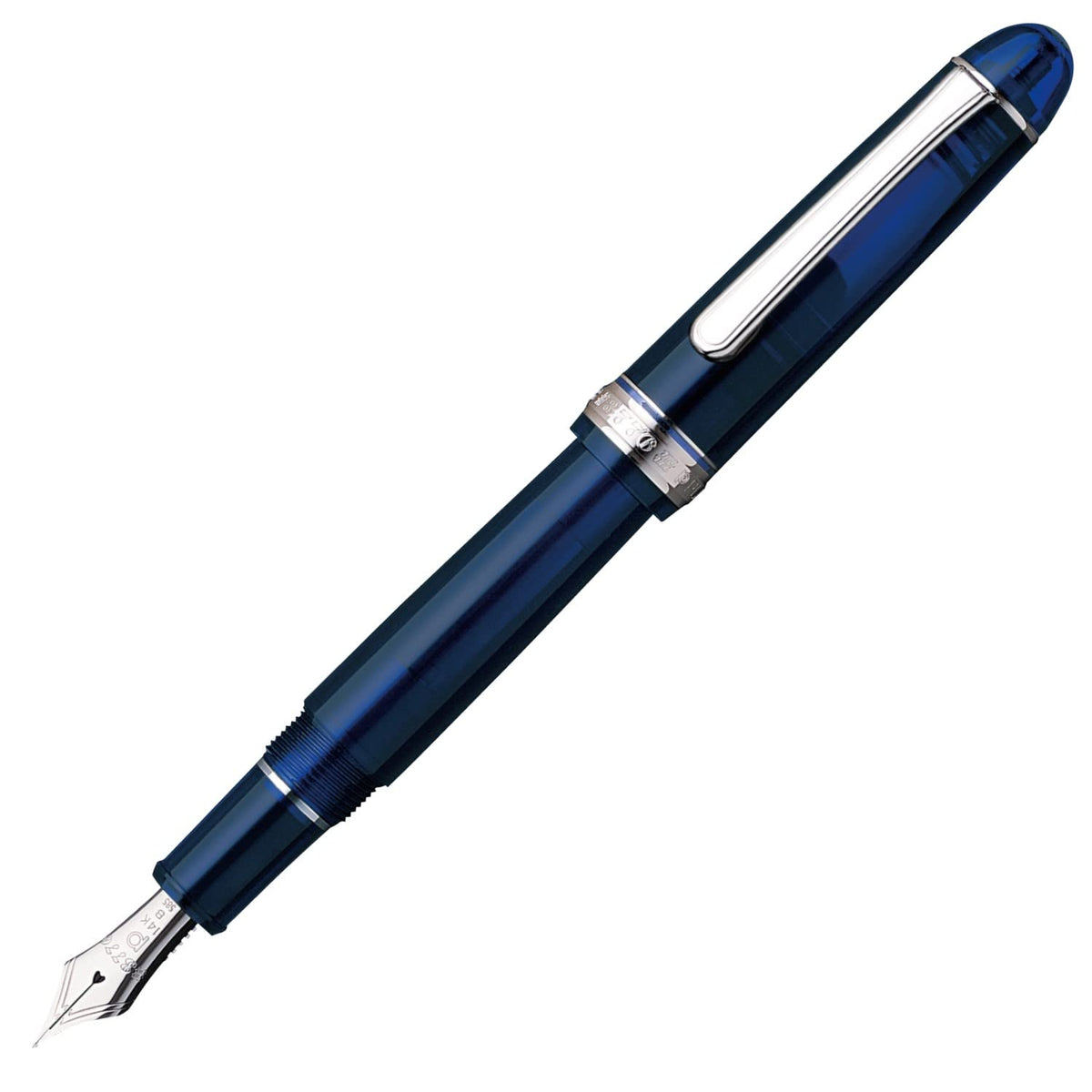 Platinum PNB-18000CR 51-2 Fountain Pen, F, Fine Point, 3776, Century Rhodium Finish, Chartre Blue