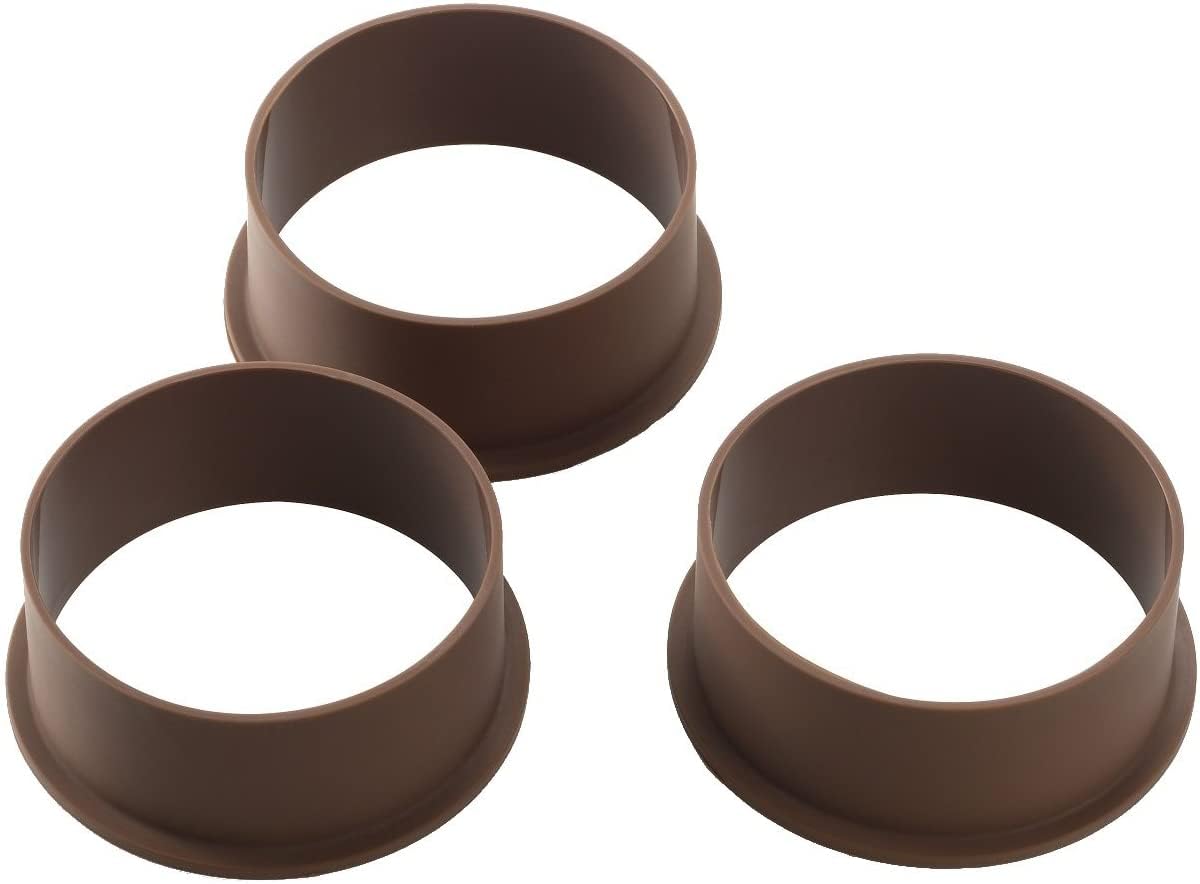 Set of 3 Silicone Cake Rings, Japanese fluffy Souffle Pancake Molds Egg Frying Molds Rice Sushi Cake Molds, Roung shape, Non Stick, 100 mm, 3 Pack