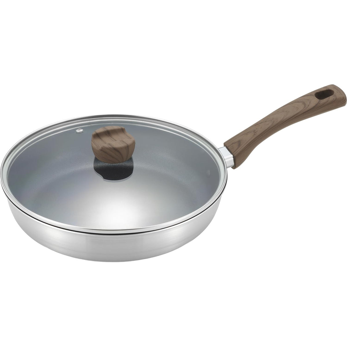 Wahei Freiz Dancyu DA-49 Aluminum Tri-Layer Steel Frying Pan, 10.2 inches (26 cm), Induction Compatible, Lid Included
