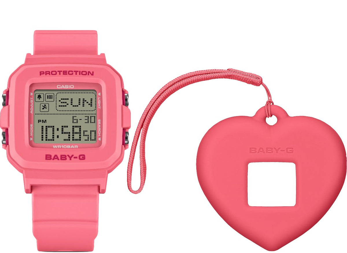 Casio Baby-G BGD-10KH-4 Digital Pink Watch with Heart-Shaped Charm