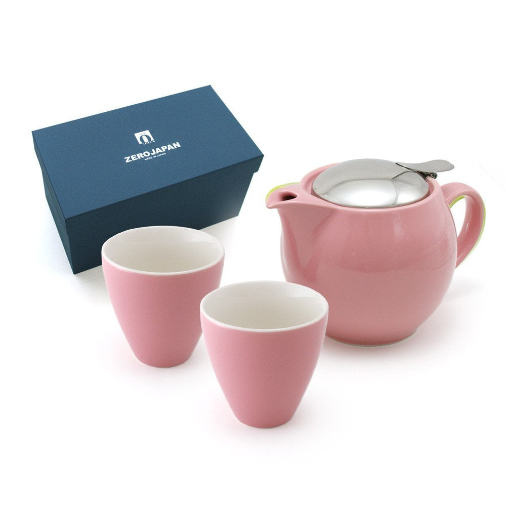 ZERO JAPAN Gift Set Universal Teapot for 3 People & 2 Teacup Tall Roses ZG-002 ROS Teapot / W150 x D100 x H100mm, Teacup Diameter 3.1 x H3.0 inches (80 x 78 mm)