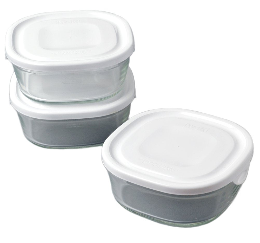 iwaki SKC3240-W3 Pack & Range Heat-Resistant Glass, Small, Mini, Shallow Type, White, 15.2 fl oz (450 ml), Set of 3, Stackable Pack, Set of 3