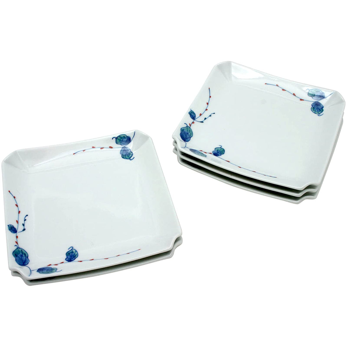 有田焼うつわ紀行(Aritayaki Utsuwa) Arita Ware 52637 Matsuko Kiln Mizuhiki Grass Square Serving Plate