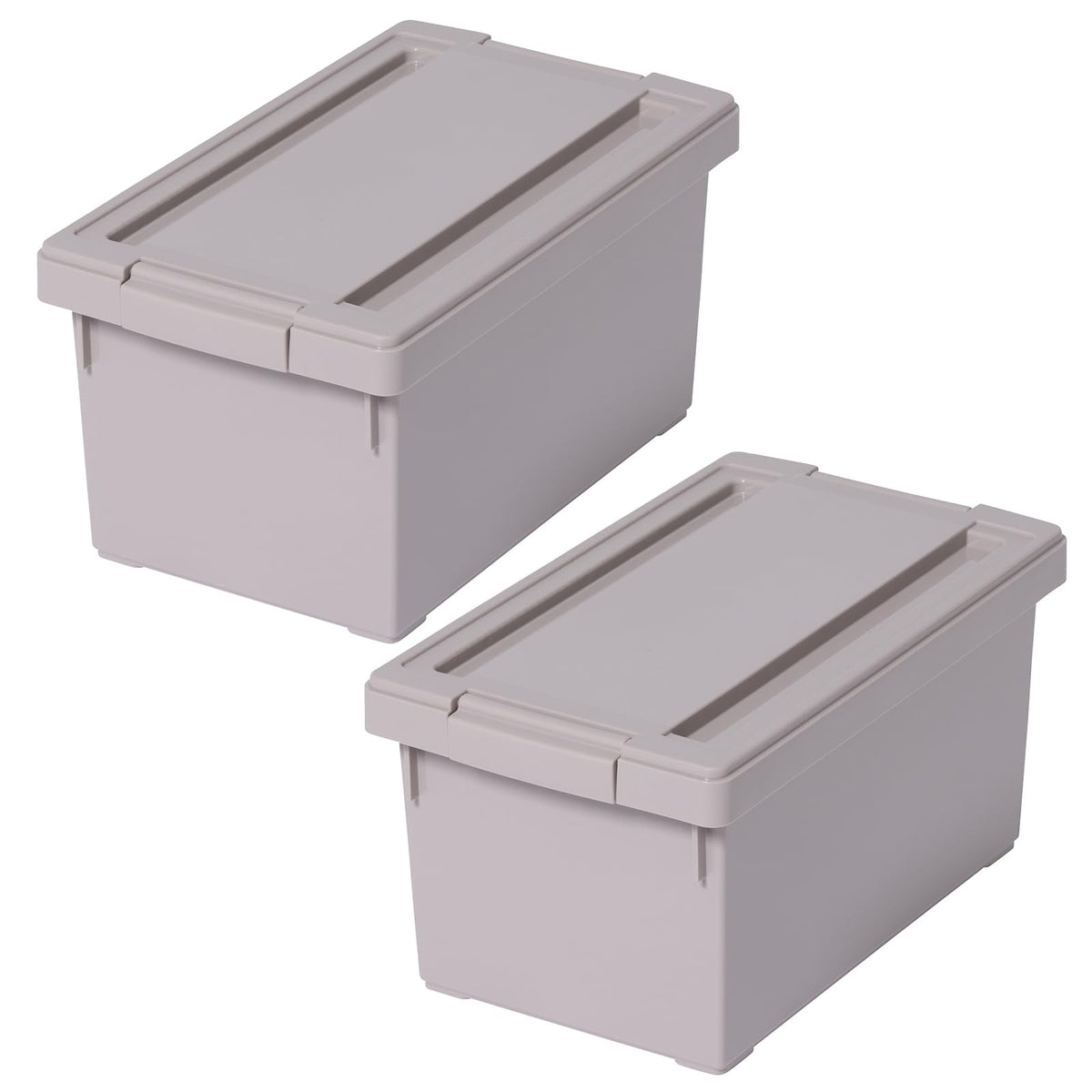 Tenma Storage Box, Interior S, Set of 2, Made in Japan, With Lid, Depth Approx. 11.8 inches (30 cm), Beige