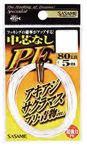 SASAME N-216 PE Line, Workmanship Coreless PE, 5m, No. 8, 80lb, White