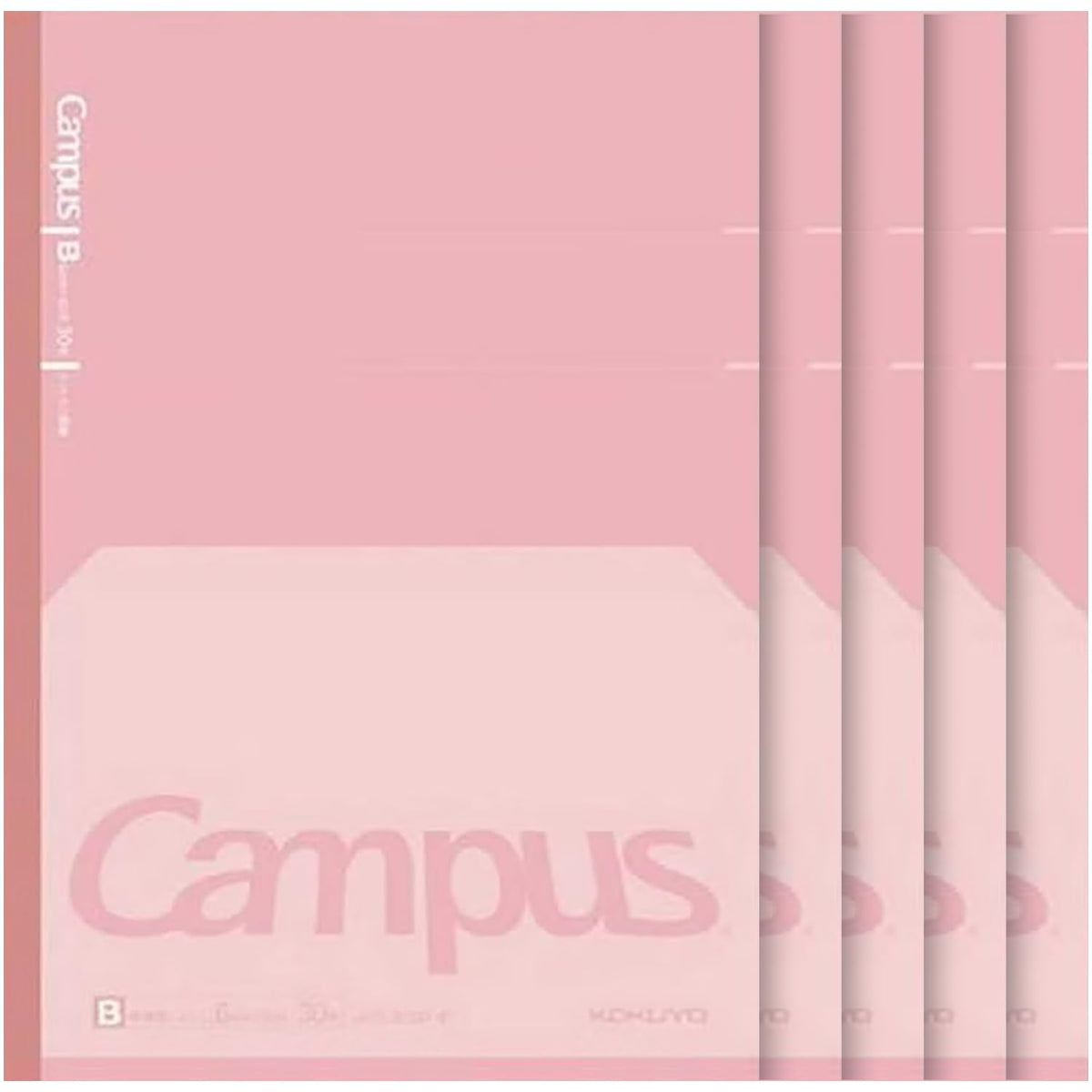 KOKUYO Campus Composition Kimochii Notebook, 5 Pack Feels Flat Semi-B5 Comp Book, Pink, Dot B 6mm Ruled, 30 Sheets School Lined Journal Notebook for Work Study Note Taking. Japan Import (NO-FL3CBT-P)