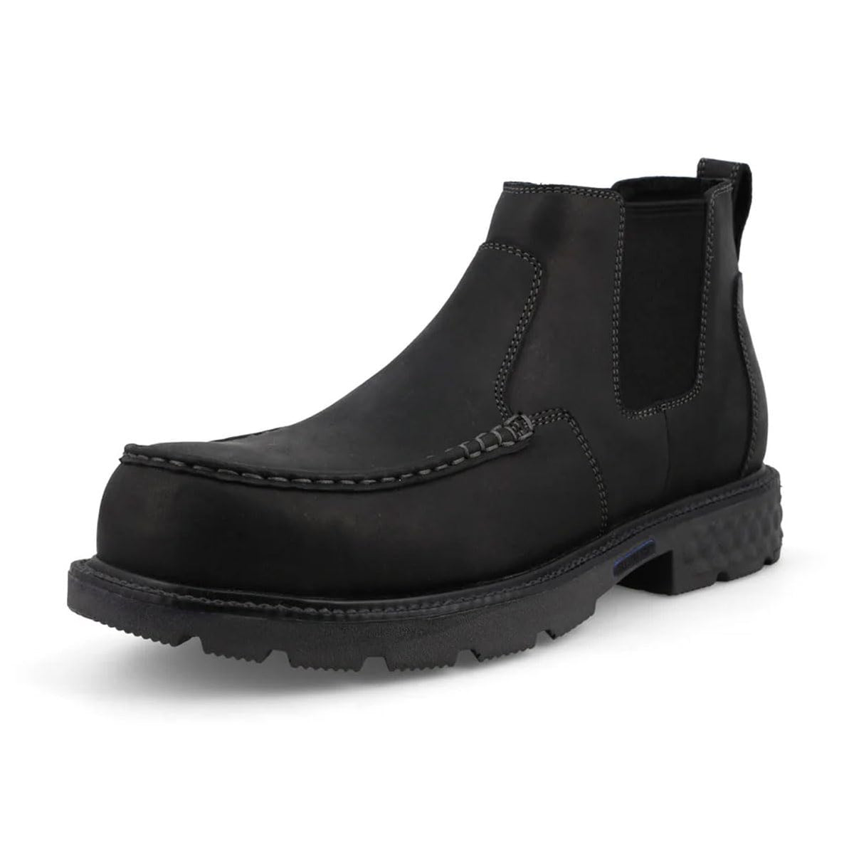 Twisted X Men's 4" Work Chelsea Boot, Moc Toe Nano Toe with CellStretch, Black, 10.5 M