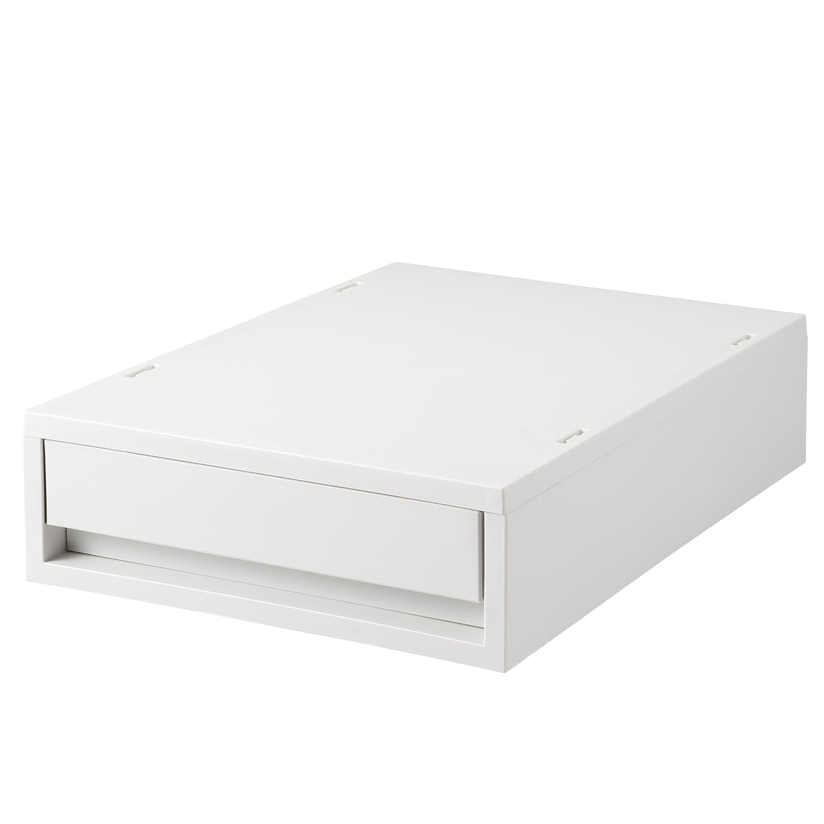無印良品 MUJI 84799686 Small Storage Case with Recycled Polypropylene, White, Gray, Approx. Width 10.2 x Depth 14.6 x Height 3.5 inches (26 x 37 x 9 cm)