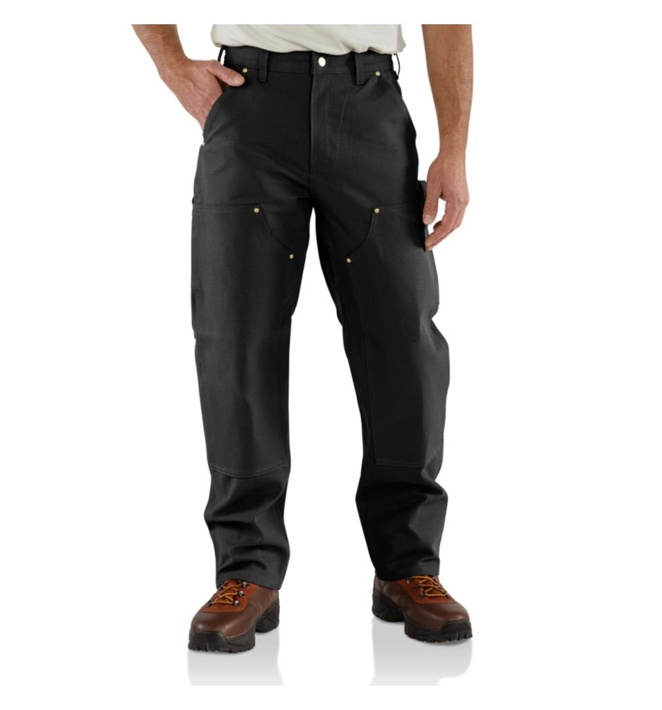 Carhartt Men's Loose Fit Firm Duck Double-Front Utility Work Pant-Black-42 x 30