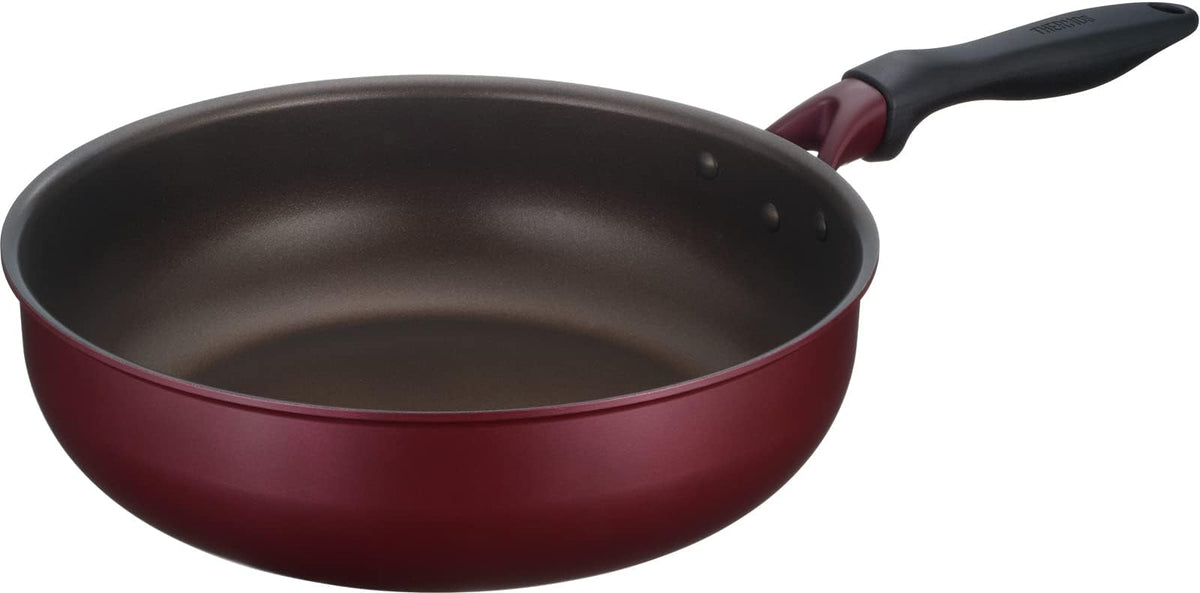 Thermos Durable Series KFH-028D R Stir-fry Pot, 11.0 inches (28 cm), Red, Induction Compatible