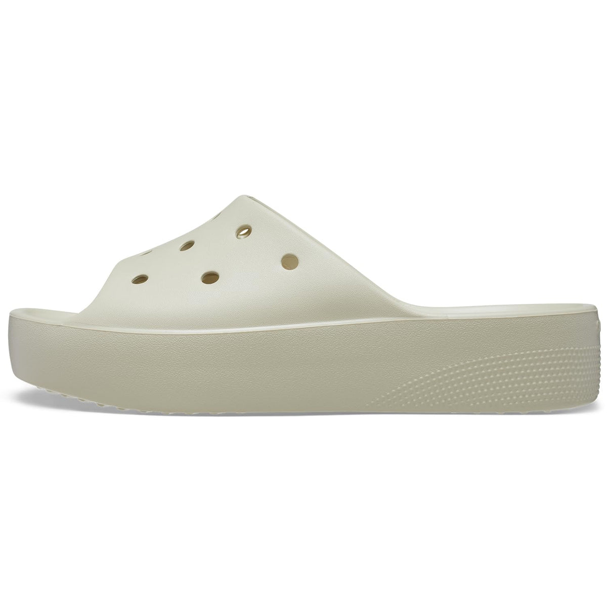 Crocs Women's Classic Platform Slide | Platform Sandals, Bone, 5 Women