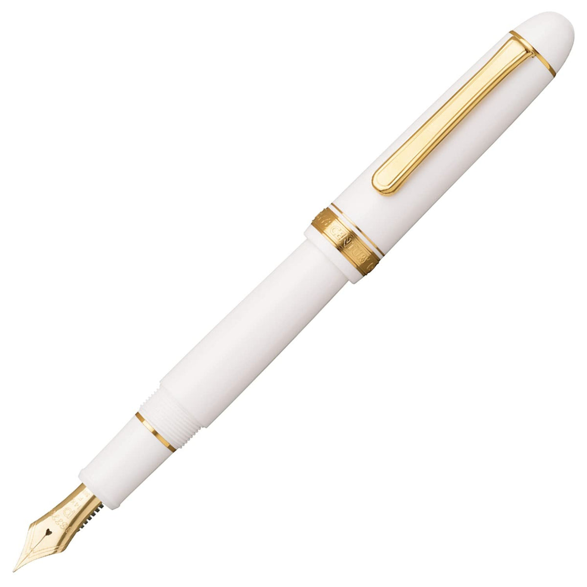 Platinum #3776 Century PNB-15000 2-4 Fountain Pen, B, Broad Point, Chenonceau White