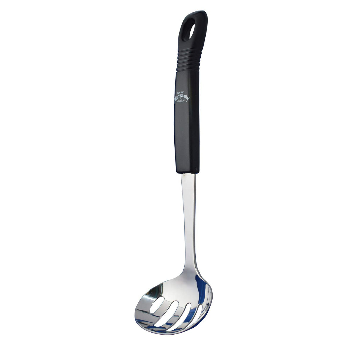 Suncraft MA-03 Melianty Bean Ladle, Slotted Stainless Steel, Small, Made in Japan, Black